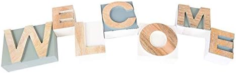 Pistily Wooden Welcome Sign for Front Door,Standing Word décor Cutouts Letter for Home décor