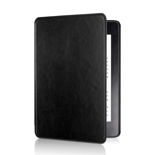SCSVPN Case for 6'' Kindle 11th Generation 2022 Release (NOT FIT Paperwhite/Oasis) - Ultra Slim PU Leather Shell Cover with Auto Sleep/Wake [Hand Strap Design] -for Kindle 2022 Model C2V2L3, Black