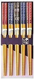Bamboo Japanese Shigure Design Chopsticks 5 Pairs Gift Set 8.8 inches From Japan