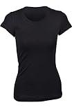 TheLovely Casual Basic Plain Crew Neck Stretch Short Sleeve Workout Tee Shirt Top (black, m )