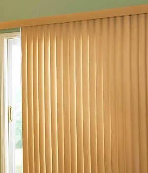 Made-to-Order Fauxwood Vertical Blinds, Woodlooks Fauxwood Verticals, 78W x 36H, Bamboo
