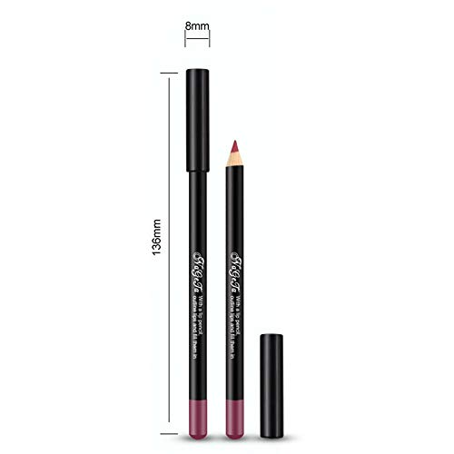 12 Colors Lip Liner Pencil Set, COOSA Long Lasting Matte Lipstick Pen Waterproof Waterproof Non-marking Sweat-Proof Matt Velvet Pencils Lipstick Pen