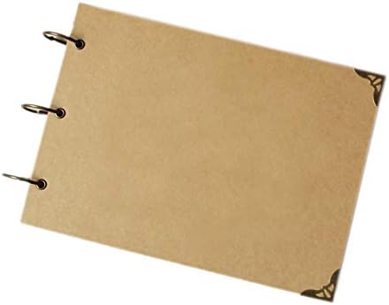 MINLIN A4 Ring Binder Photo Album Kraft Scrapbook Wedding Album Scrapbook Wedding Guest Book (Craft Insert)