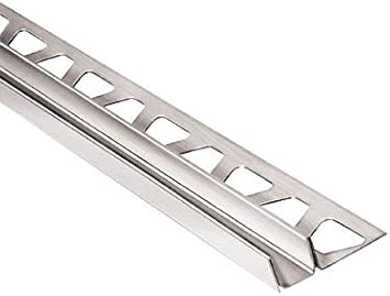 Schluter Jolly Brushed Chrome 1 2in Pvc 8 Ft 2 1 2 In Tile Edging Trim 1 2in 100249341 Floor And Decor