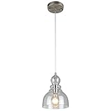 Westinghouse 6100700 Industrial One-Light Adjustable Mini Pendant with Handblown Clear Seeded Glass, Brushed Nickel Finish (Tools &amp; Home Improvement)