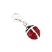 Queenberry Sterling Silver Ladybug Enamel European Style Clasp Charm