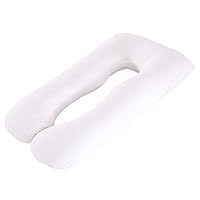 homozy Pregnancy Pillow U Shaped, Body Pillow for Pregnant Women Back Support with Removable Pregnancy Pillow Cover - Pillowcase - White