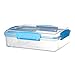Sistema To Go Collection Snack Attack Duo Food Storage Container, 32.9 oz./1.0 L, Clear/Blue