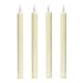 LED Flameless Taper Candles - 10 Inch, Battery Operated, Flickering Warm White Light, Remote Control with Timer Included, Ivory Real Wax, Push Activated Fake Candlesticks - Set of 4