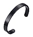 MEALGUET Men Women Cuff Bangle Bracelet : Minimalist Fashion Stainless Steel Plain Polished Finish Open Cuff Bangle Bracelets for Men Women, Simple Stackable Cuff, Black, 8mm Width
