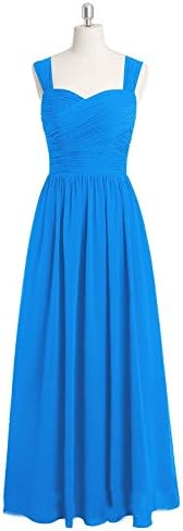 Victoria Prom Women Simple Chiffon Pleats Cap Sleeve Bridesmaid Party Dress Ocean Blue us4