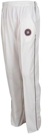 WHITE CRICKET TROUSER WITH INDIA TEST LOGO ADULTS LARGE MENS 36-38 INCH WAIST
