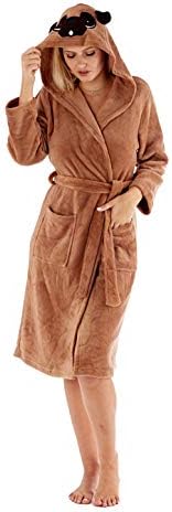 Best Deals Direct Ladies Insignia® Hooded Fleece Dressing Gown