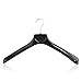 HANGERWORLD Pack of 10 Strong Black Plastic Clothes Top Hangers - 45cm With 6cm Shoulder Support For Jackets, Coats etc.
