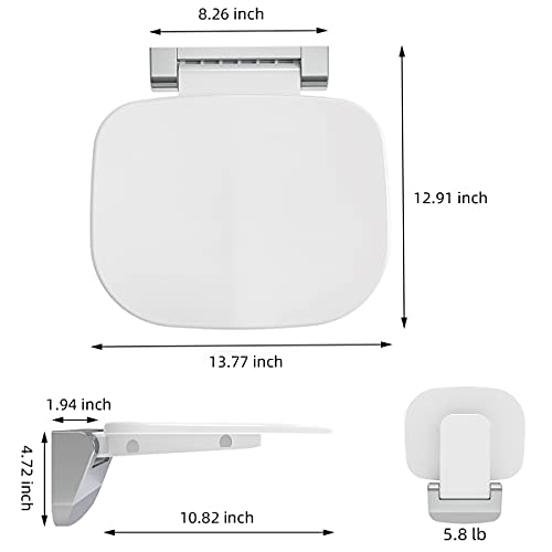EASYWOW Folding Shower Chair Wall Mounted Fold Down Shower Seat 400 LB