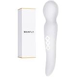 Cordless Wand Massager with 10 Powerful Speeds, MANFLY 100% Waterproof Rechargeable Handheld Body Massager