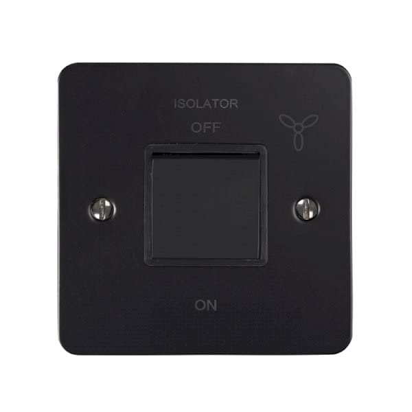 Eurolite 6AMP Fan Isolator Switch MATT Black Black Trim