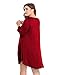 BELAROI Women's Plus Size Dress Fall Casual Swing 3/4 Sleeve T Shirt Loose Tunic Dress (3X, Wine Red)