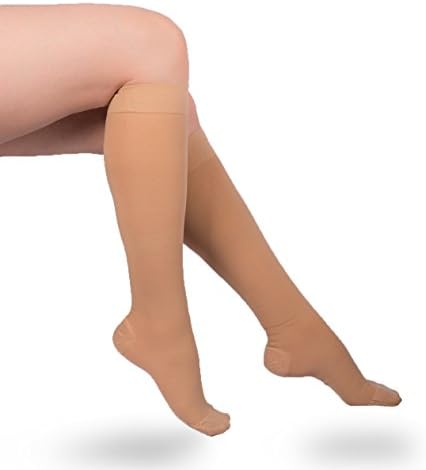 EvoNation Men & Women Knee High 30-40 mmHg Graduated Compression Socks – Extra Firm Pressure Compression Garment