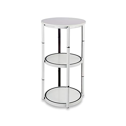 Portable Display Case Set 3 Rings Aluminum Spiral Tower Display Portable Trade Show Counter with Twist and Fold Design- Stand Only (White)