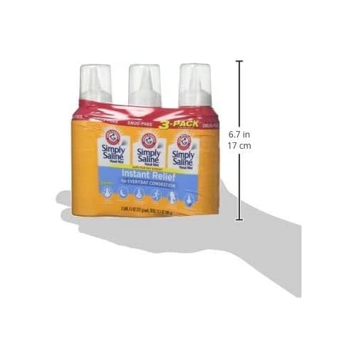 Simply Saline Adult Nasal Mist, Original, Pack of 3, 4.25 Oz Each