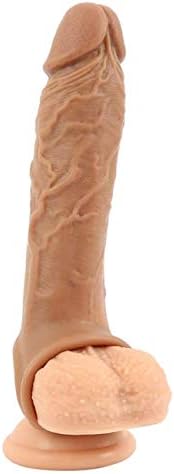 Reusable Sleeve for Men Realistico Extender Enlargement Ultra ExTé'Nsi'On and Girth Enhancer Increase 3 Inch Brown Color