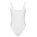 SARA SWIM One Piece Swimsuit Scoop Front Low Back High Cut Retro Bathing Suit for Women (M, White)