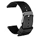 Lwsengme Silicone Watch Replacement Band with Quick Release-Choose Color & Width (20mm,22mm) & Length-Soft Rubber Watch Strap (Black, 20mm)
