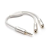 BlueRigger 3.5mm Audio Splitter Cable - Male to Dual Female 3.5mm Stereo Adapter - (8 inch)- Compatible fwith iPhone, Samsung, LG Smartphones, Tablets, MP3 players
