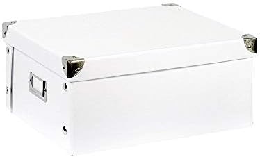 Zeller 17763 Caja de almacenaje de cartón Blanco (White) 31 x 26 x 14 cm: Amazon.es: Hogar