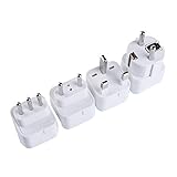 TESSAN Grounded Universal Travel Plug Adapter International Travel Plug USA to UK/Italy/HK/GermanyFrance/ect PlugAdapter Set