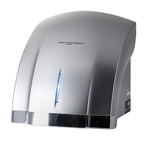 interhasa! Commercial Hand Dryer, 1800W High Speed Automatic Electric Hand Dryer for Bathrooms Commercial (Silver)