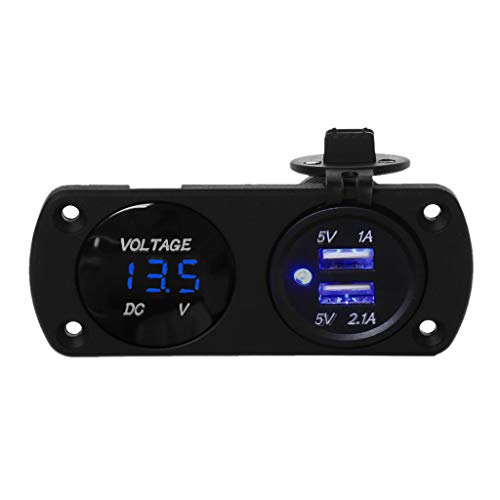 12V 24V Dual USB Car Charger Power Adapter LED Voltmeter Outlet for Car Boat Marine Motorcycle Scooter DIY Kit