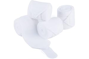 Y.J TAILS Horse Polo Wraps Soft Fleece Polo Wraps Equestrian Leg Bandage Wrap Set of 4 Packs