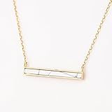 Minimal White Simulated Howlite Marble Horizontal Bar Necklace