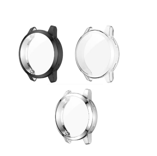 Bexido Case Screen Protector Compatible with Garmin Vivoactive 4S/Venu 2S 40mm, [3 Pack] All-Around TPU Protective Case Cover Soft Bumper Shell for Vivoactive 4S/Venu 2S