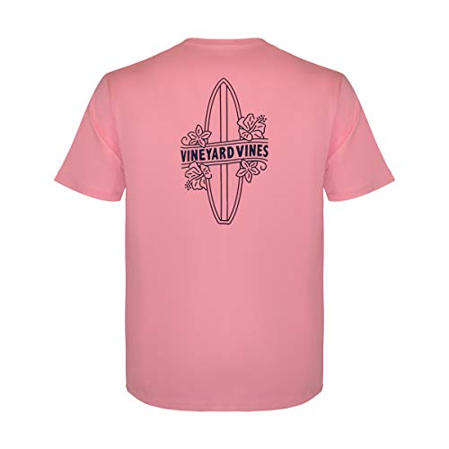 Vineyard Vines Men's Short Sleeve Graphic Pocket T-Shirt (Strawberry Blonde Surfboard, Large)