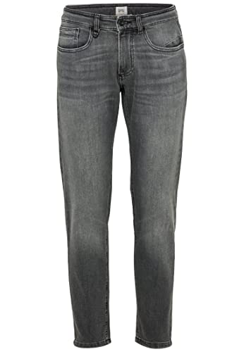camel active Slim Fit Madison Stretch Jeanshose Vaqueros straight para Hombre, Gris (Stone Grey), 33W / 30L
