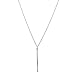 chelseachicNYC Tiny Jewel Minimal Simple Vertical Bar Necklace Silver