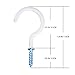 ENTHUR Ceiling Hooks, 2 Inches Cup Hook Holder Screw-in Hooks for Hanging Plants Mugs Kitchen Utensils Wind Chimes Indoor and Outdoor Use, White - 12 Pack