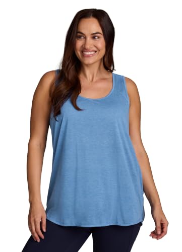 RBX Women's Plus Size Racerback Tank Top Soft Yoga Tunic Blue Jasper 2X at Amazon