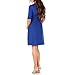 Mother Bee Maternity Knee Length Wrap Dress with Adjustable Belt Royal
