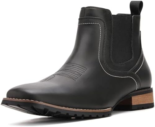 Amazon.com | Rvminyta Cowboy Boots for Men Square Toe Chelsea