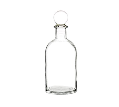 Perfume Studio Clear Boston Round Bottle with an Air Tight Glass Stopper; 8.6oz / 255ml Lead Free Glass Bottle. Ideal for Essential Oils, Perfume Oils, Cooking Oils, Extracts, Salad Dressings, Vinegar