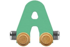 Maple Landmark NameTrain Pastel Letter Car A - Made in USA (Green)