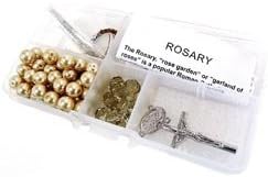Bulk Buy: Linpeng International (2-Pack) Crystal &amp; Pearl Rosary Bead Kit Smoky Crystal Beads/Golden Pearls CR-12-1