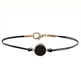 Druzy Charm Leather Cord Choker Necklace 12 inch