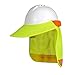 Hard Hat Neck Sun Shade With Visor - Reflective Stripe - High Visibility and Elastic for Safety Hard Hat Helmets One Size Fits All - Yellow