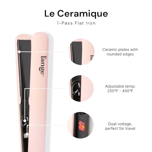 L'ANGE HAIR Le Ceramique 1-Pass Flat Iron Hair Straightener | Fast Heating Ceramic Flat Iron | Best Hot Tools Professional Hair Straightener to Lock in Moisture & Shine | (Blush)
