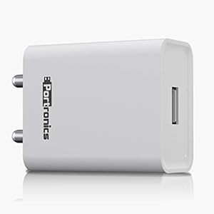 Portronics Adapto 62 POR-1062 USB Wall Adapter with 2.4A Fast Charging Single USB Port Without Cable for All iOS…